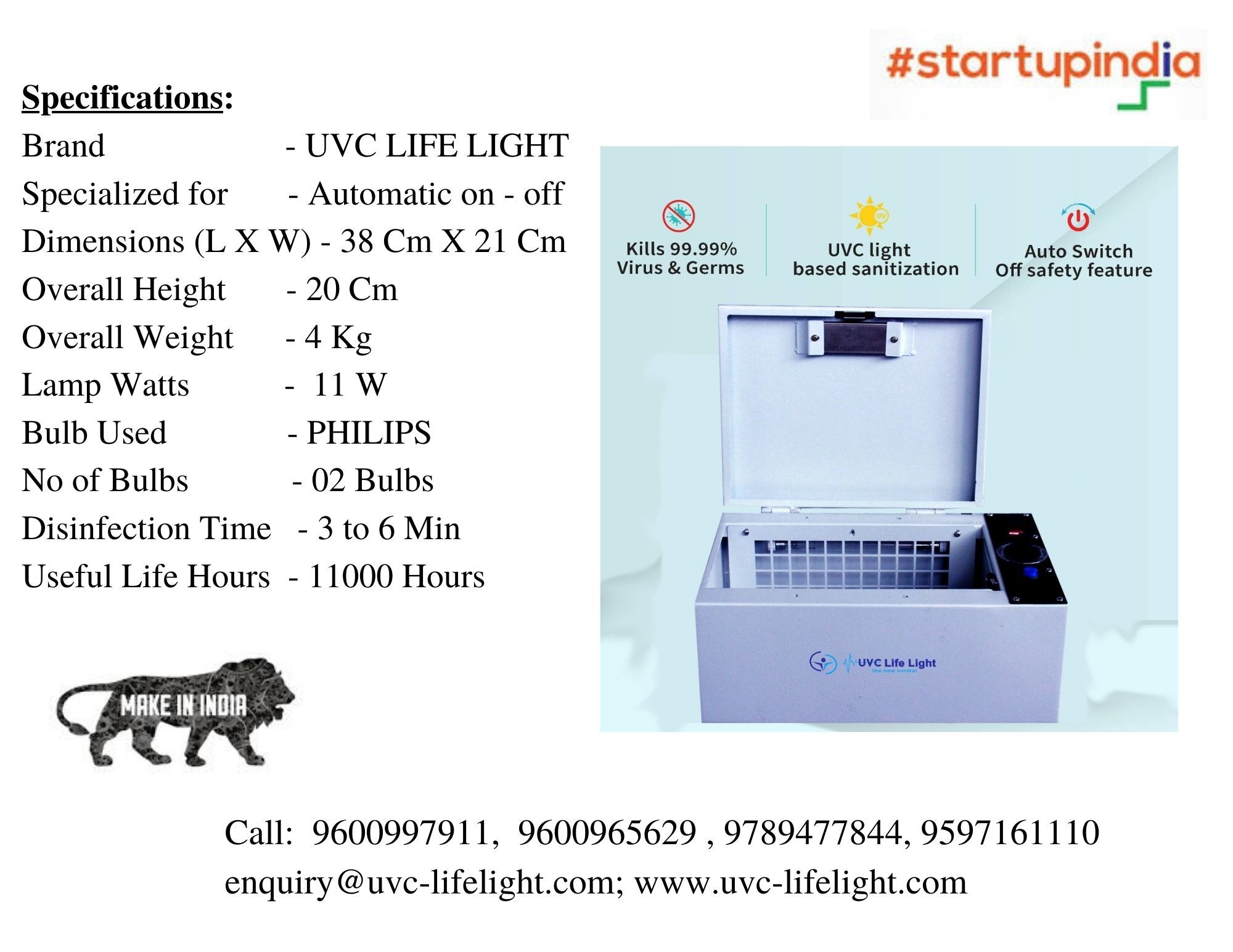White And Black Uv Chamber (9l)