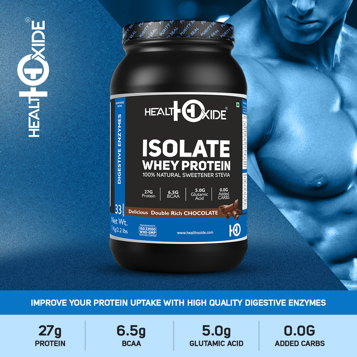Isolate Whey Protein - Premium Organic Grass-fed Formula, Low Carb, Digestive Enzymes For Quick Absorption, Enhanced Bcaas And Amino Acids