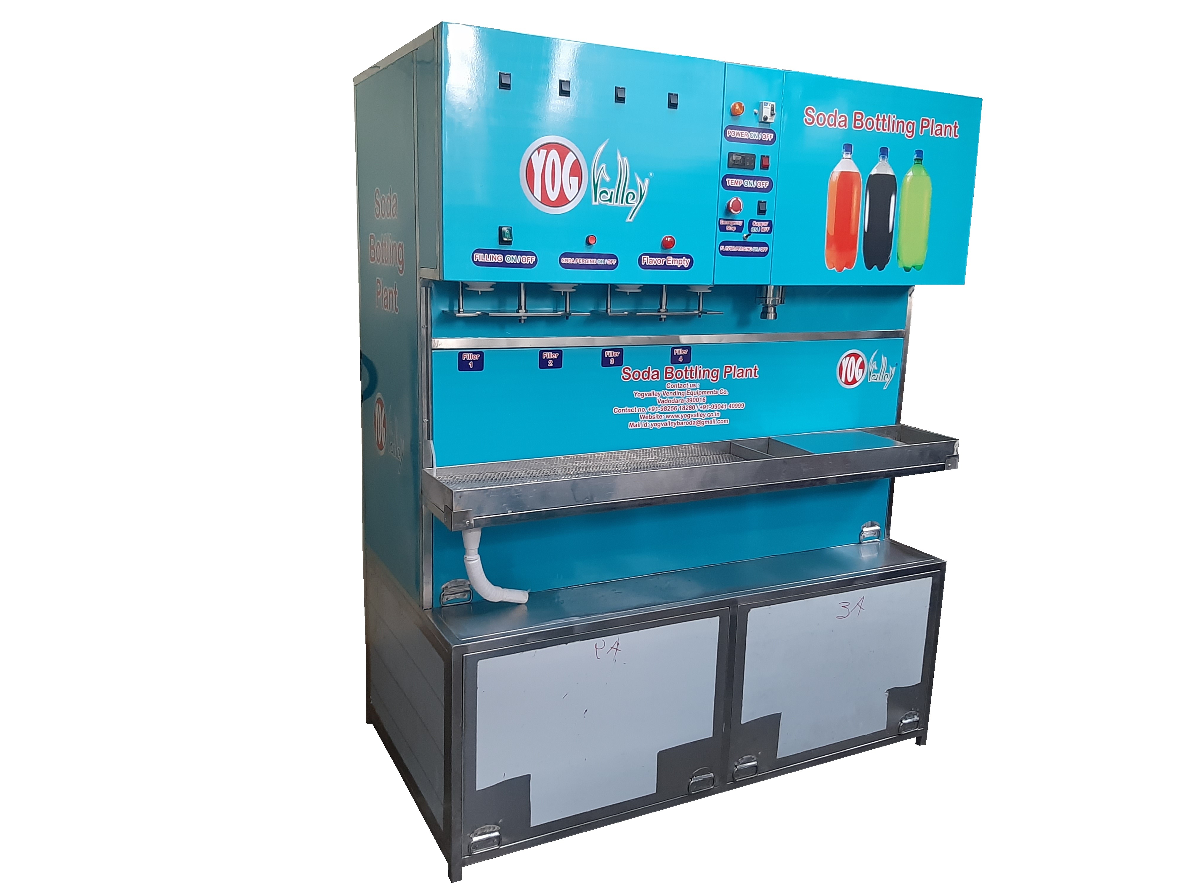 Soda Filling Machine - Stainless Steel 304, 2500000 Capacity, Blue Color | High Performance, Lower Energy Consumption, Semi-automatic, Low Noise, Plc Control