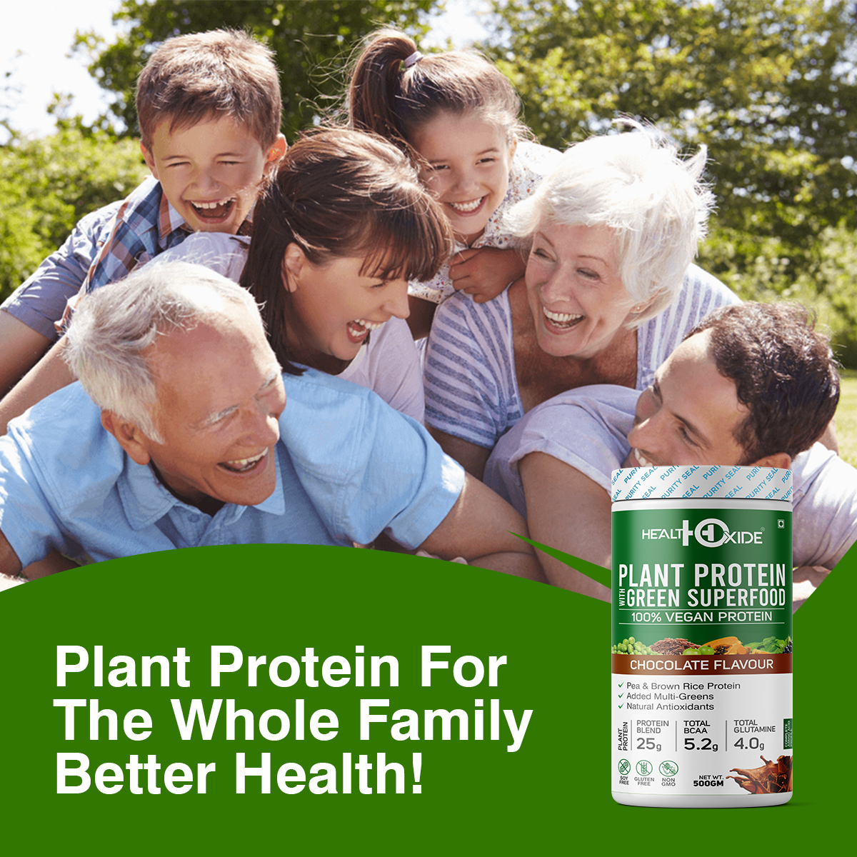Health Oxides - 100% Plant-based Protein Powder High Nutritional Value Low Cholesterol Support Promotes Weight Management 30g Per Serving Store In Cool & Dry Place