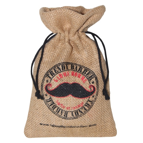 दो रंगों के लोगो के साथ अनुकूलित जूट ड्रॉस्ट्रिंग बैग, एक तरफ प्रिंट करें