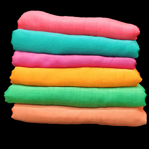 Plain Chiffon Fabric Online - Poly Chiffon, 44 Inches Wide, Different Colors | Light In Weight, Smooth Texture, Dyed Plain Fabric