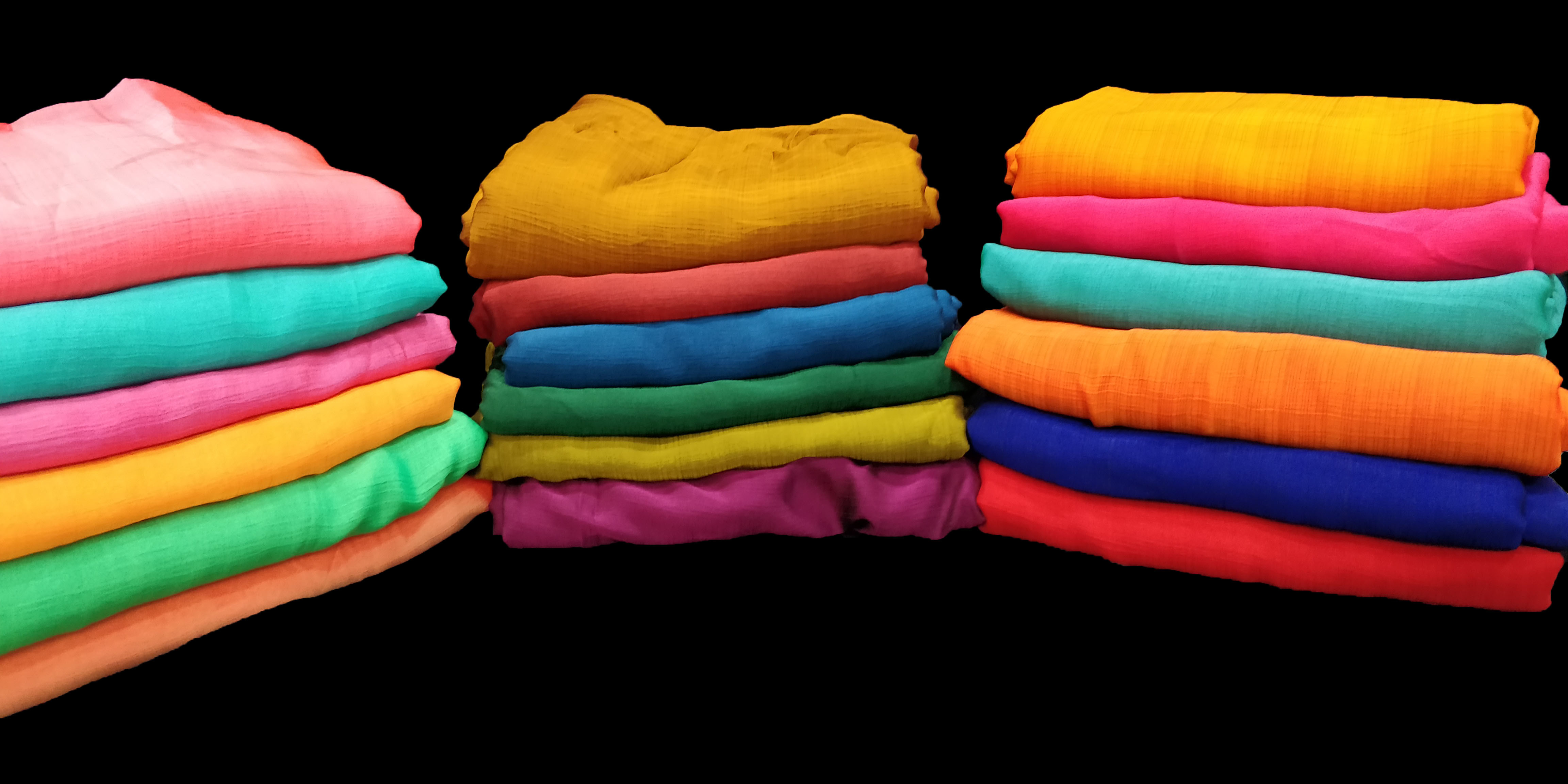 Plain Chiffon Fabric Online - Poly Chiffon, 44 Inches Wide, Different Colors | Light In Weight, Smooth Texture, Dyed Plain Fabric