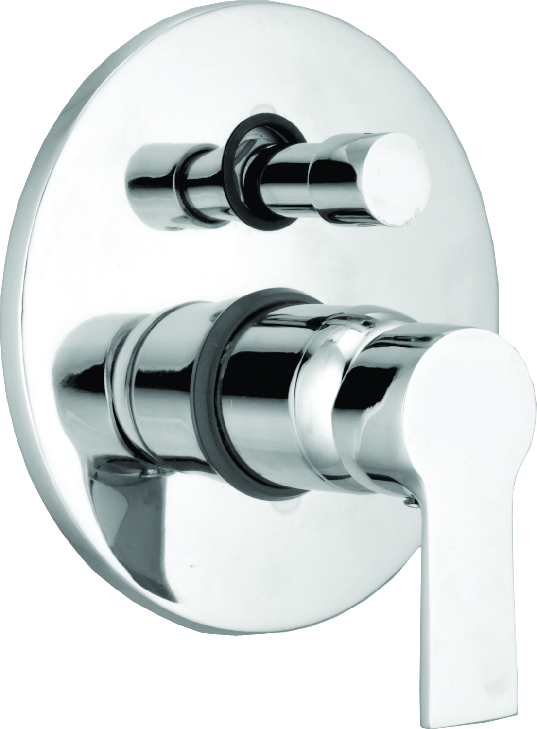 Ornamix Divertor - Brass Medium Silver, Chrome Finish | Water-saving Lever, Concealed Wall Mount