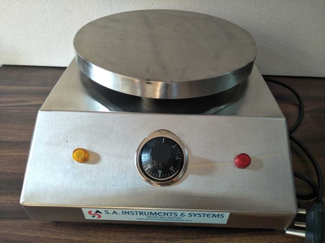 Laboratory Hot Plate - Stainless Steel, 8 Inch Dimensions | Round And Rectangular Shapes, Thermostatic Regulator, 230 Volt Power, 12 Month Warranty