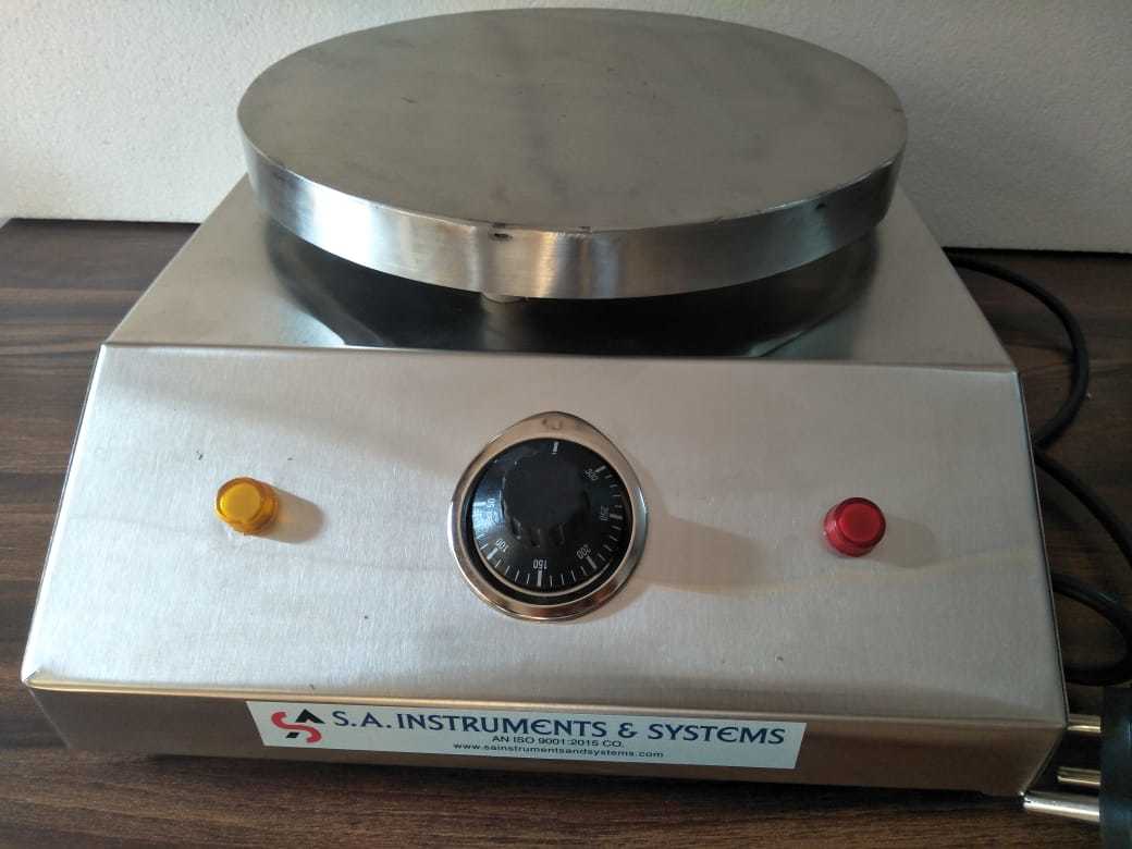 Laboratory Hot Plate - Stainless Steel, 8 Inch Dimensions | Round And Rectangular Shapes, Thermostatic Regulator, 230 Volt Power, 12 Month Warranty