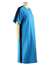 Stitched Unisex Patient Gown - Polyester, Various Sizes, Blue | Lightweight, Short Sleeves, Snap Closure, Machine Washable