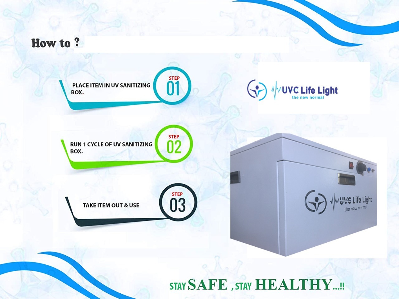 Uv-c Disinfection Chamber Box - Stainless Steel, 62 Cm, White | Kills 99.9% Bacteria & Viruses, Easily Movable Trolley Design, 3 Uvc Germicidal Bulbs, Certified Safety Standards