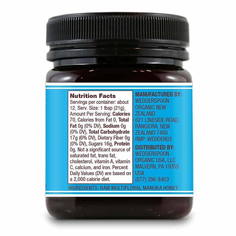 Wedderspoon Raw Manuka Honey - 8.8 Ounce, Unpasteurized Multifloral Honey For Promoting Healthy Growth
