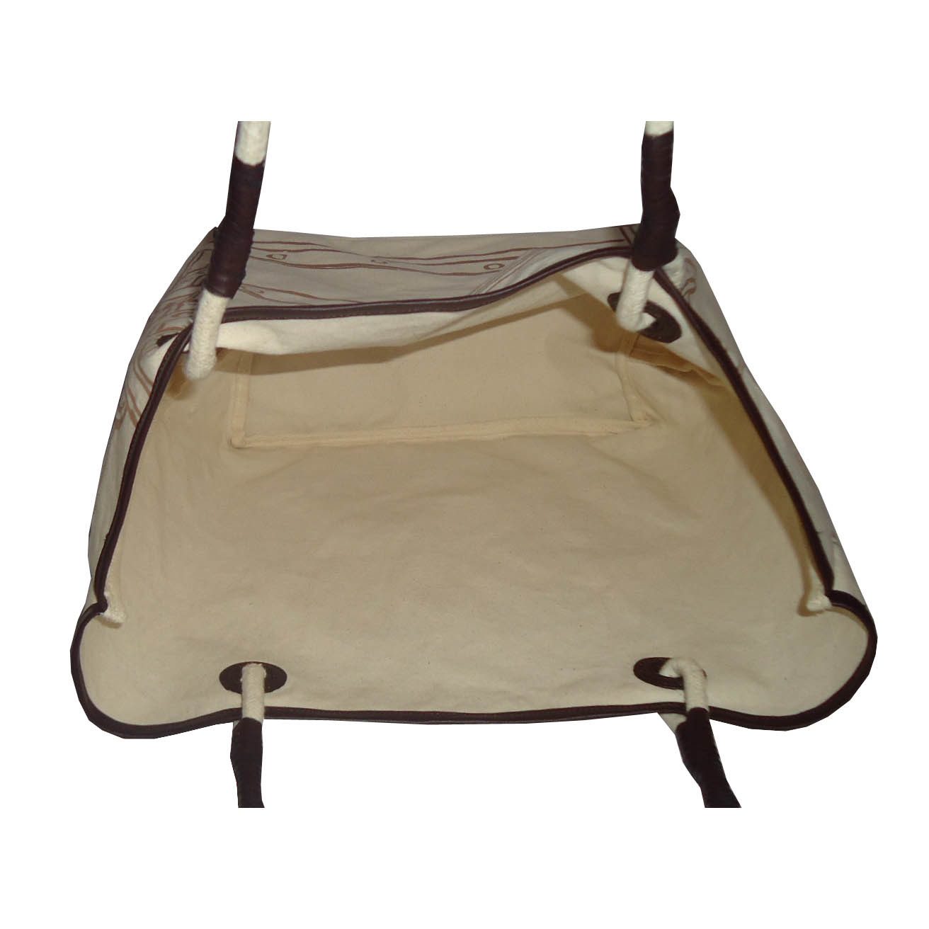 12 Oz Canvas Printed Tote Bag With Pu Trimmed Handle Capacity: 10 Kgs Kg/day