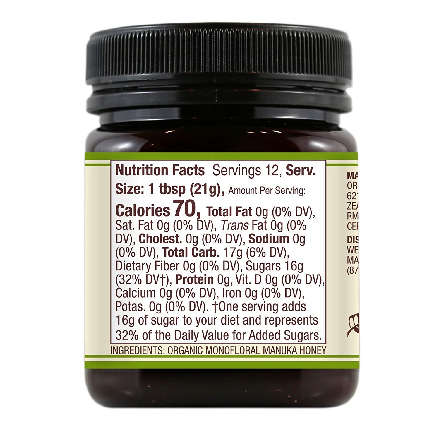 Wedderspoon Raw Organic Manuka Honey Kfactor 16+ - 8.8 Ounce (250 G) | Promotes Healthy Growth, Vegetarian Product, Pure Honey