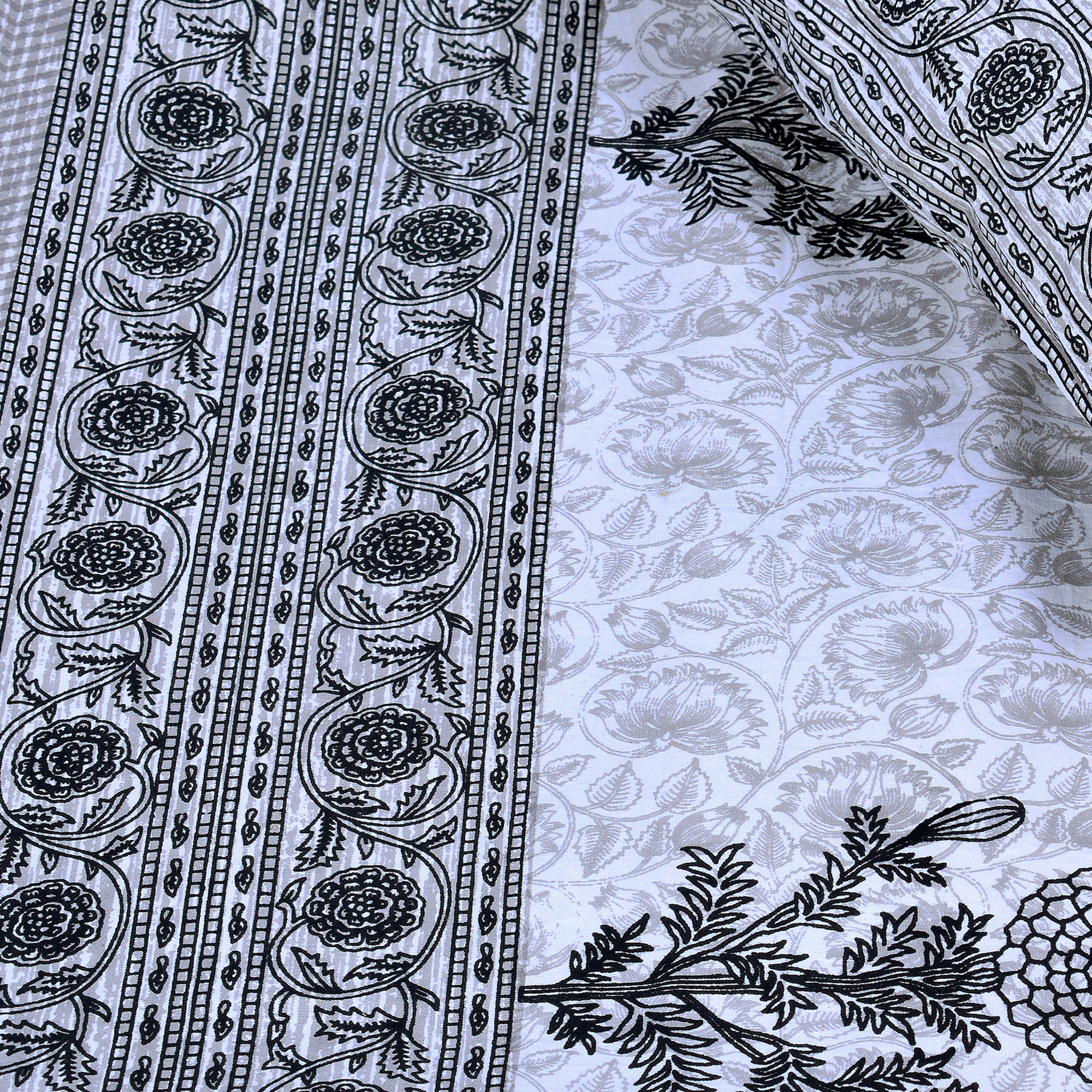 Grey Pure Cotton Double Bedsheet (90 X108 Inch)