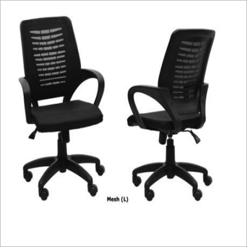 Mesh Office Chair - Black Ergonomic Design, Adjustable Height Swivel | Lightweight Plastic and Metal Frame, Modern Matte Finish