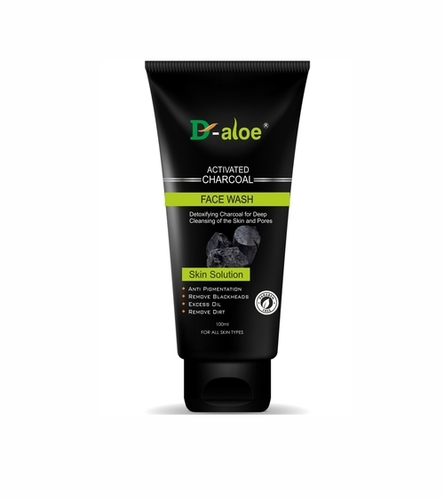 Charcoal Face Wash - D-Aloe Infused Vegan Formula | Deep Cleansing, Ayurvedic Inspired, Pure Clay Mask for Revitalizing Skin