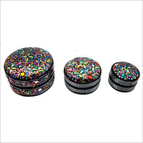 लैक ग्लिटर ट्रिंकेट बॉक्स