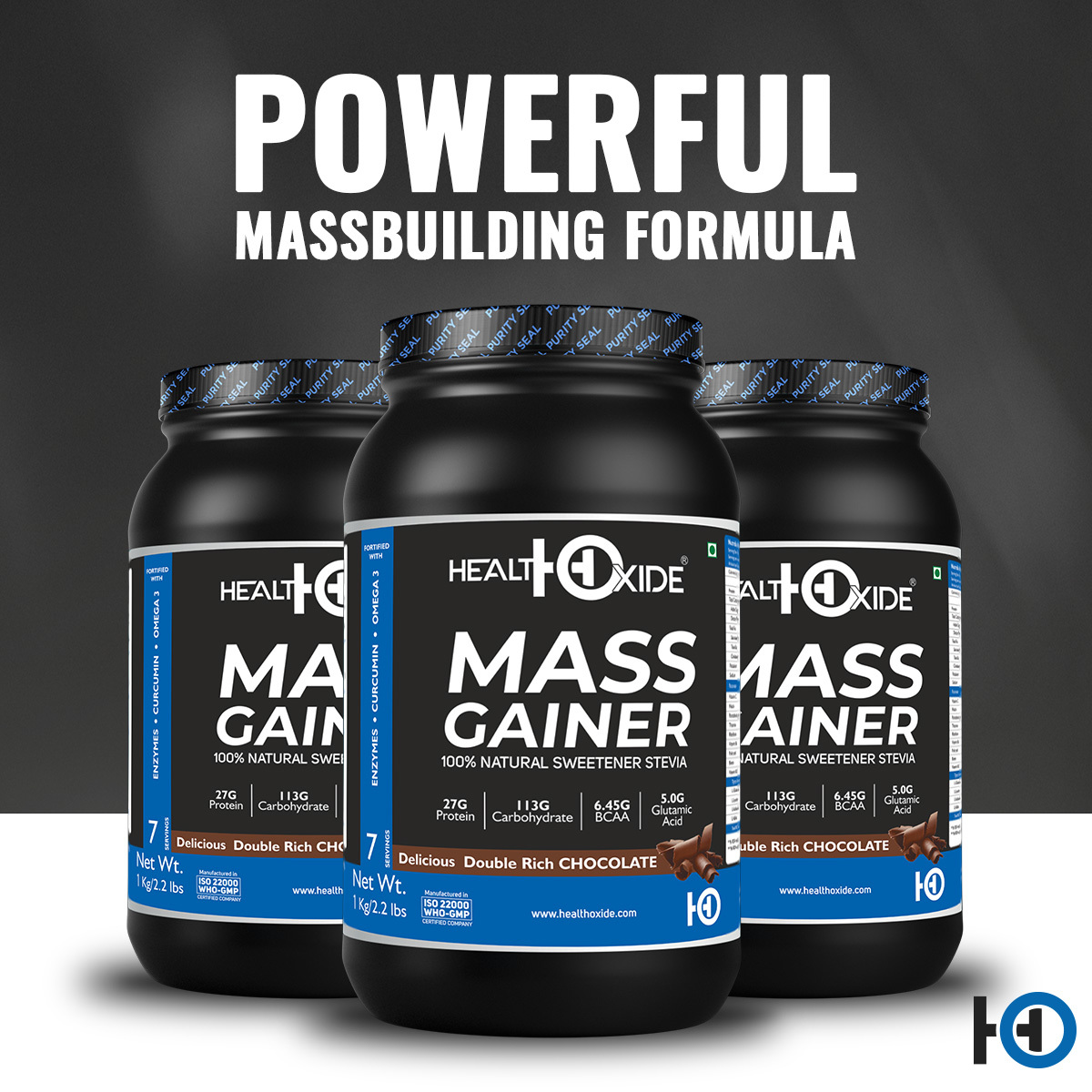 Health Oxide Mass Gainer - 150g Powder , High-protein Blend With Digestive Enzymes And Complex Carbs For Optimal Muscle Growth And Recovery