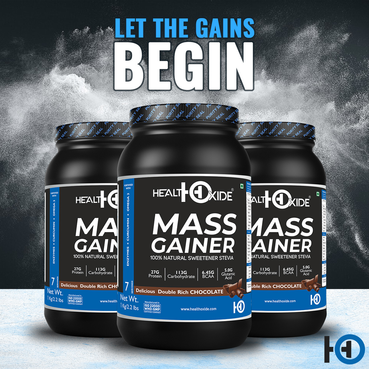 Health Oxide Mass Gainer - 150g Powder , High-protein Blend With Digestive Enzymes And Complex Carbs For Optimal Muscle Growth And Recovery