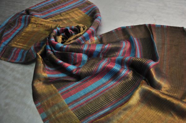 Fine Wool Zari Space Dyeing Stole