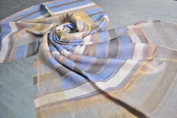 Fine Wool Zari Space Dyeing Shawls