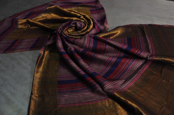 Fine Wool Zari Space Dyeing Shawls