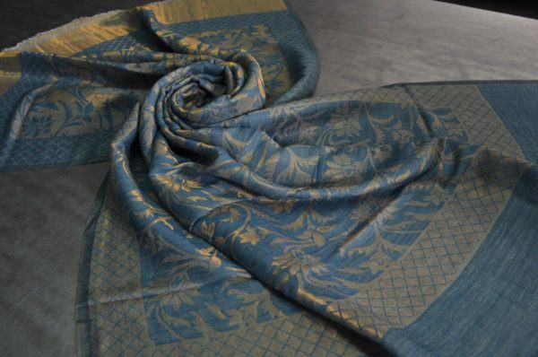 Fine Wool Zari Self Shawls