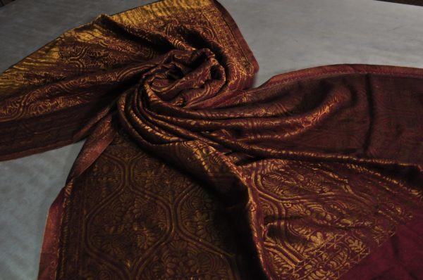Fine Wool Zari Self Shawls