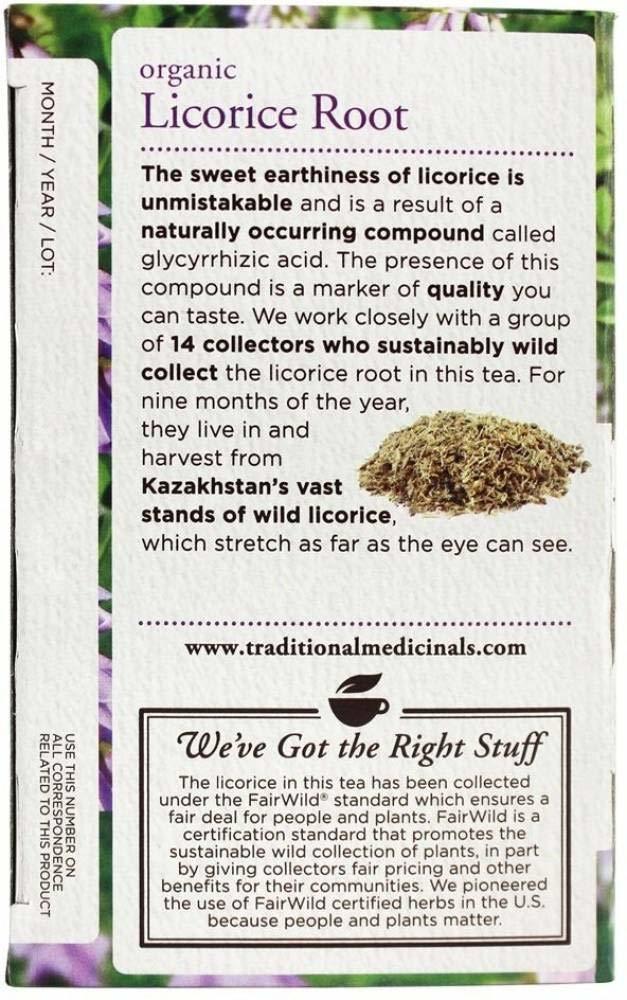 Traditional Medicinals Teas Organic Licorice Root Tea 16 Bags Efficacy: Promote Healthy & Growth