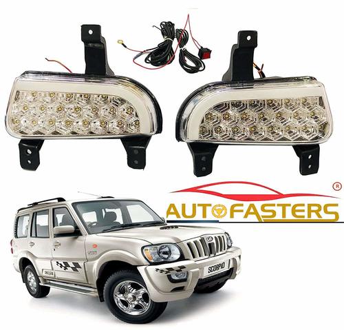 Car 21 Led Fog Light With Drl Day Running Light For Mahindra Scorpio Hawk (White)