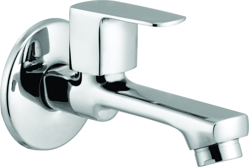 BIB Cock - Brass, Standard Size, Silver | Chrome-Plated, Wall-Mounted, Ergonomic Design, Leak-Proof Technology, Lever Handle