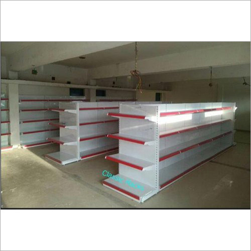 Supermarket Display Rack - Color: White Red