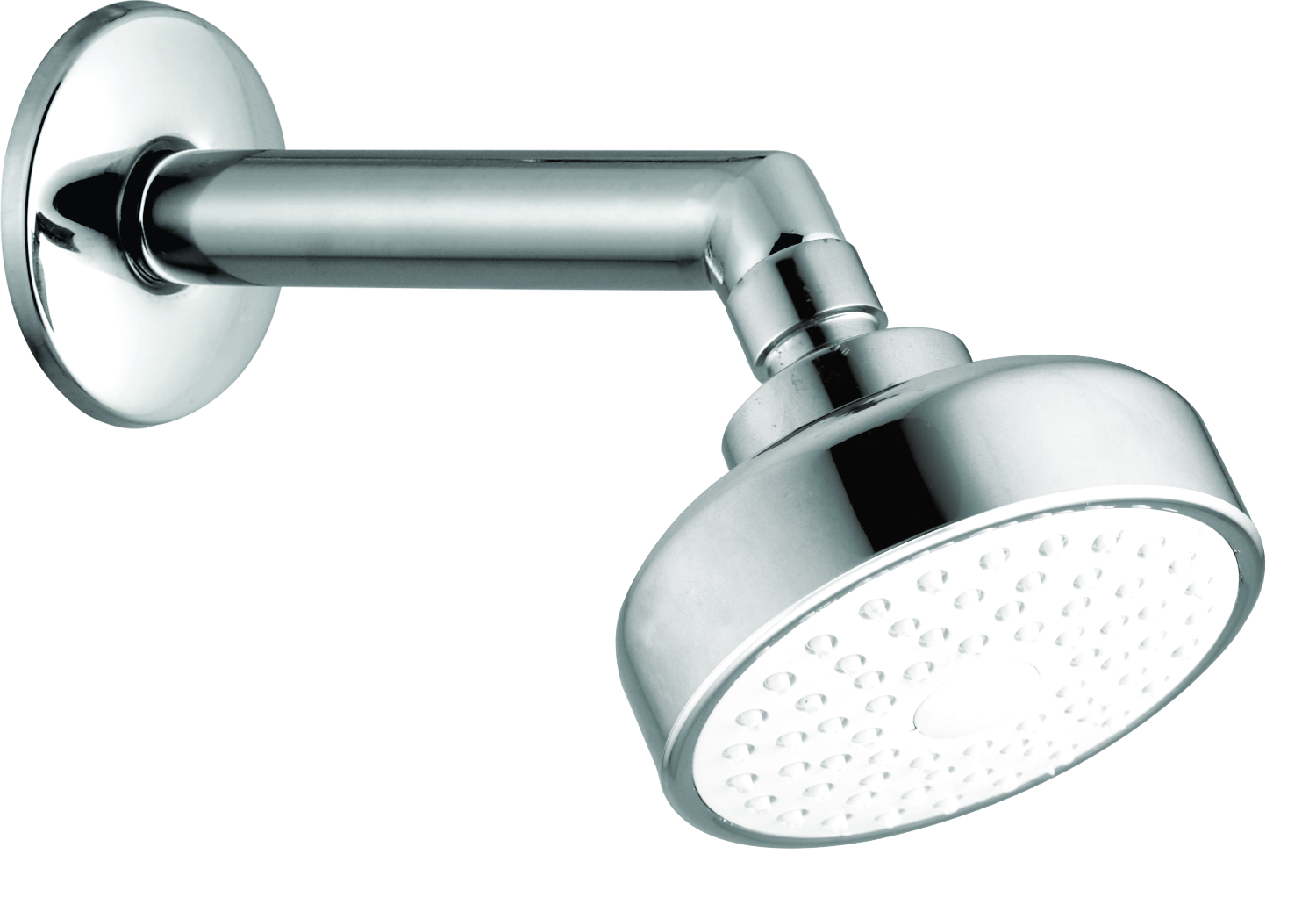 Abs Shower - Abs Plastic, Standard Size, Polished Chrome Finish | Wall-mounted Design, Adjustable Spray Patterns, 2.5 Gpm Flow Rate