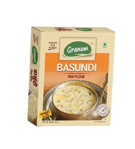 Instant Basundi Mix - 400g | Cardboard Material, Rich Cardamom & Saffron Flavor, Easy to Prepare with Dry Fruits