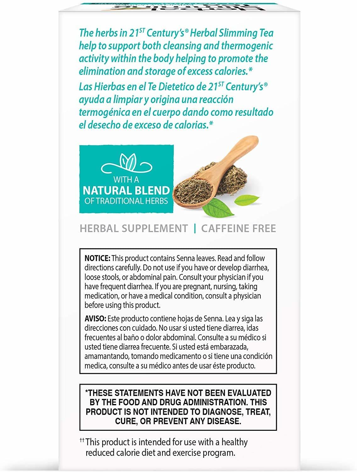 21st Century Herbal Slimming Tea Natural 24 Tea Bags 1.7 Oz (48 G) Efficacy: Promote Healthy & Growth