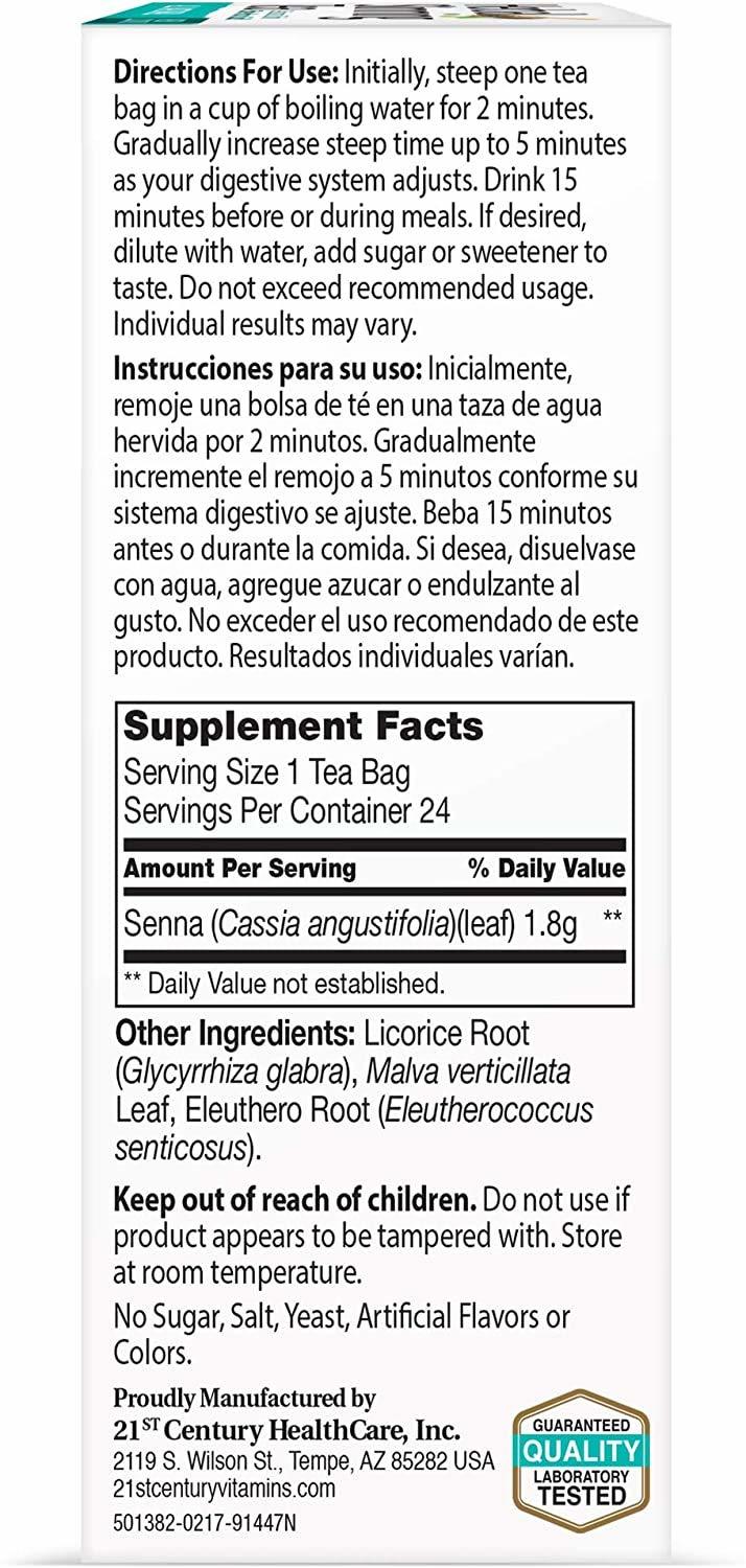 21st Century Herbal Slimming Tea Natural 24 Tea Bags 1.7 Oz (48 G) Efficacy: Promote Healthy & Growth