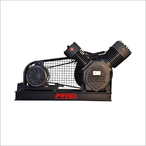 10 HP PRYES Base Mounted Oil Free Compressor - MS Material, 220-240 Volt Power Source | OIL FREE Lubrication, 7 BAR Discharge Pressure, 0-20 cfm Flow Rate