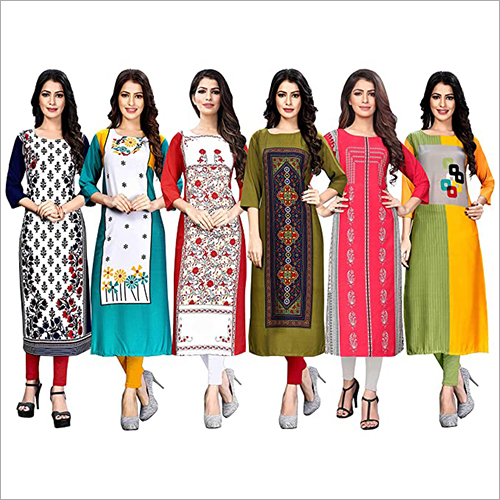 Ladies Printed Kurtis - Cotton Blend, Size S/M/L/XL | Washable Fabric, Perfect for Rainy Spring/Summer/Winter Casual Wear