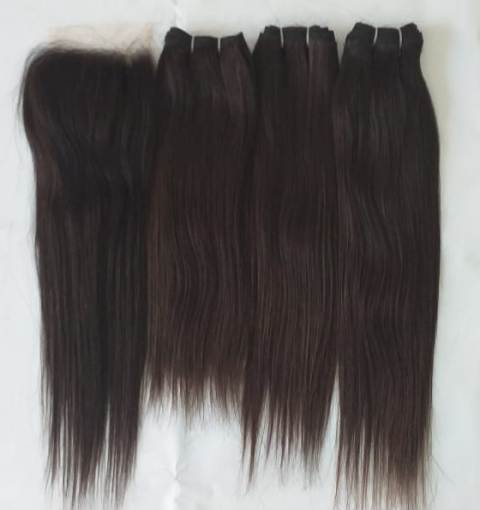 Natural Color Wholesale Price No Tangle No Shedding ,Remy Virgin Straight Human Hair