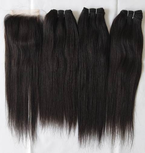 Natural Color Wholesale Price No Tangle No Shedding ,Remy Virgin Straight Human Hair