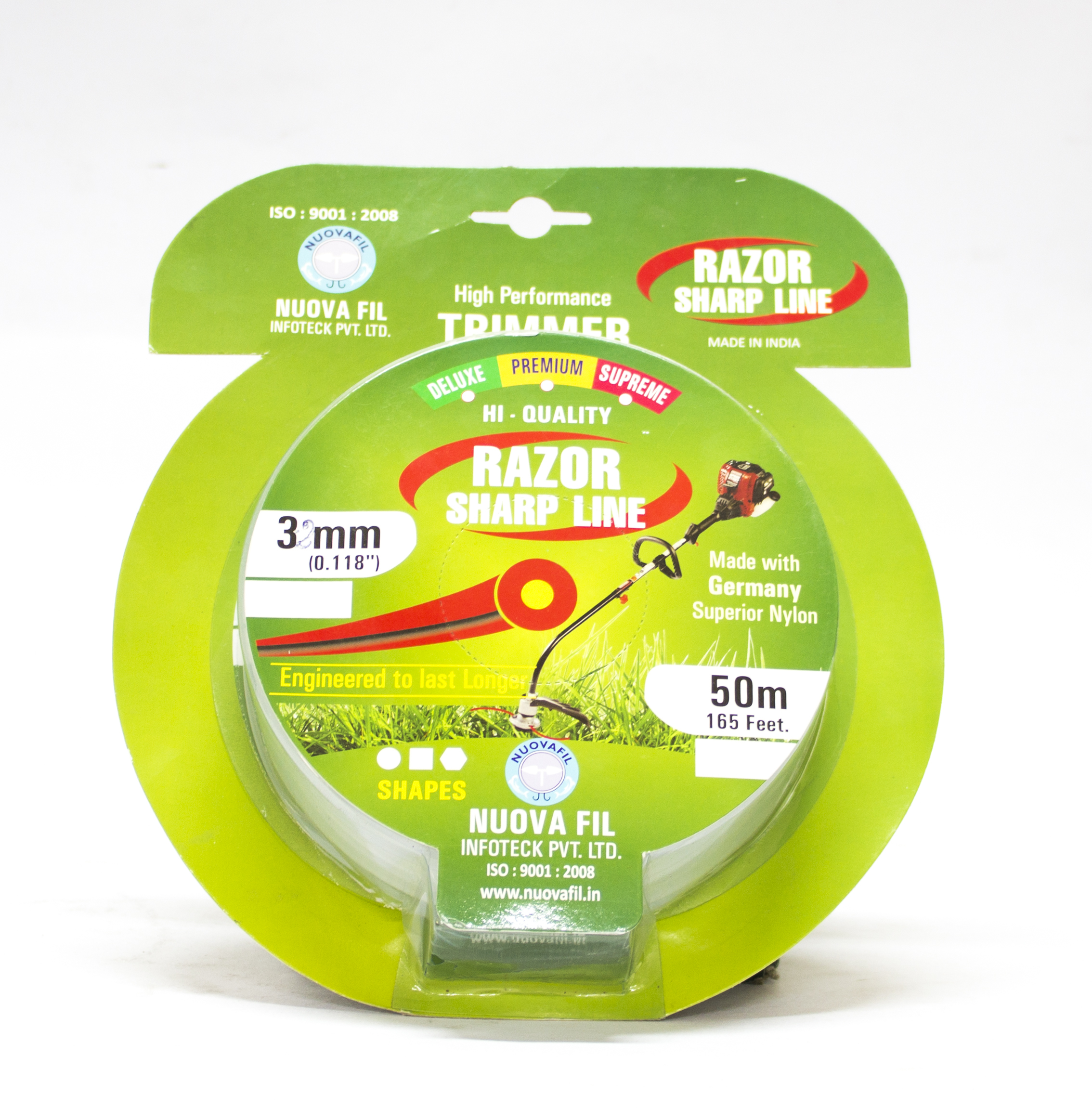 Trimmer Line - Nylon Material, 3mm Size, Custom Color | Easy Load Dispenser, Available In Small, Medium & Large Spools