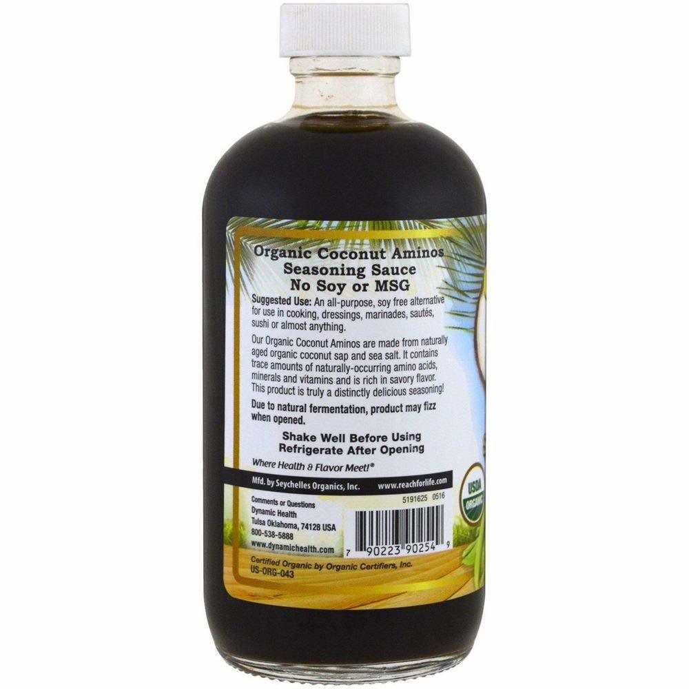 Dynamic Health Laboratories, Organic Coconut Aminos, Seasoning Sauce, 8 Fl Oz (237 Ml) Efficacy: Promote Healthy & Growth