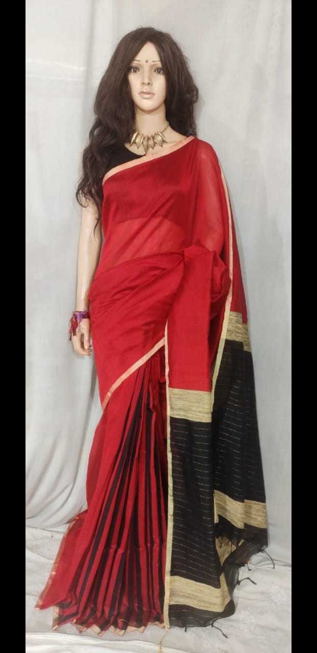 Maroon. Baha Handloom Saree