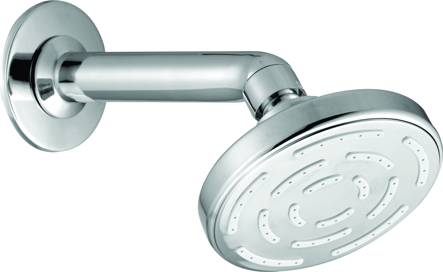 Wall Shower - Brass And Abs Plastic, Standard Size, Silver Chrome Finish | Wall-mounted, Low To Medium Flow, Easy To Clean, Polished Surface