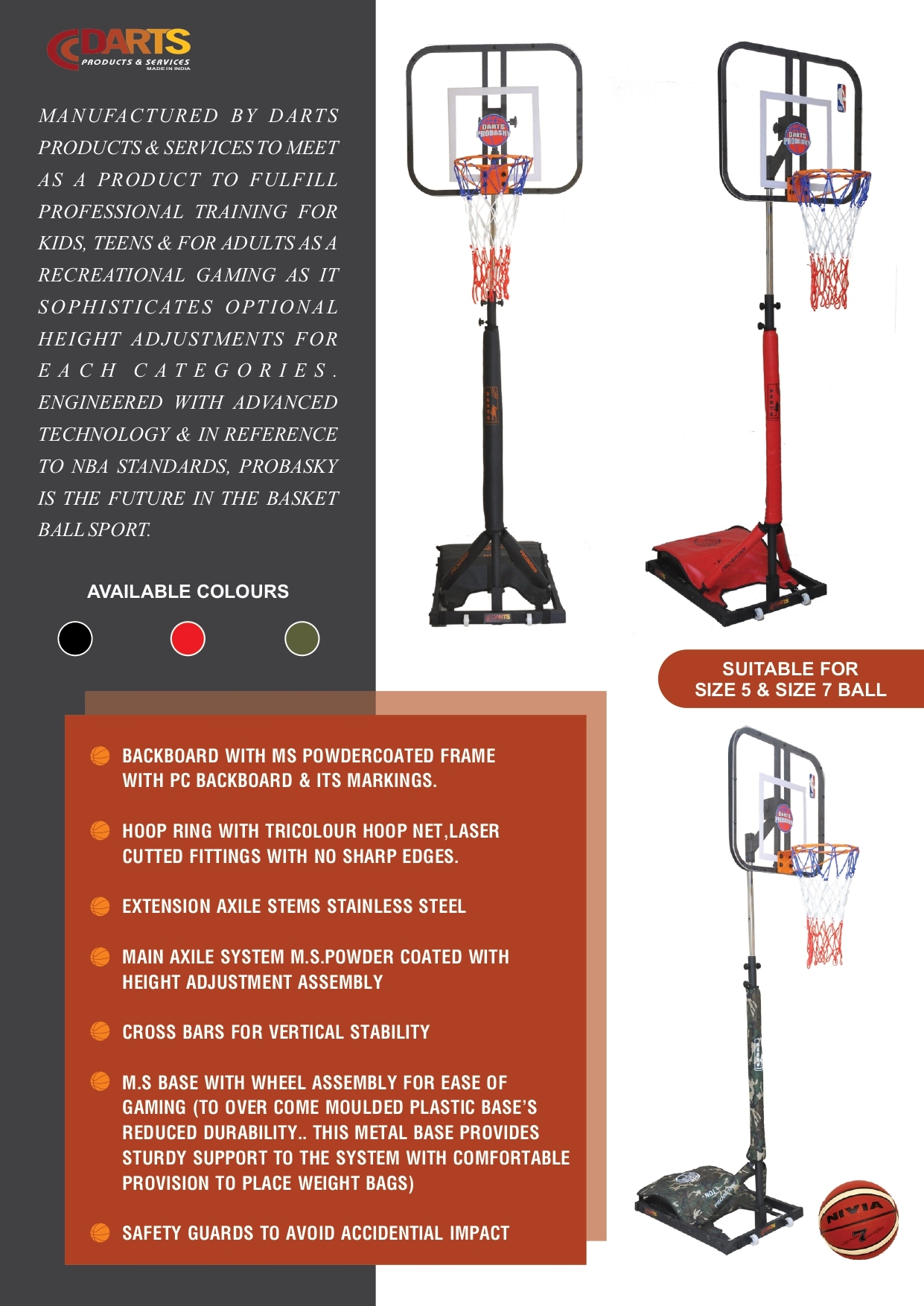 Transparent Probasky -Portable Basketball Unit