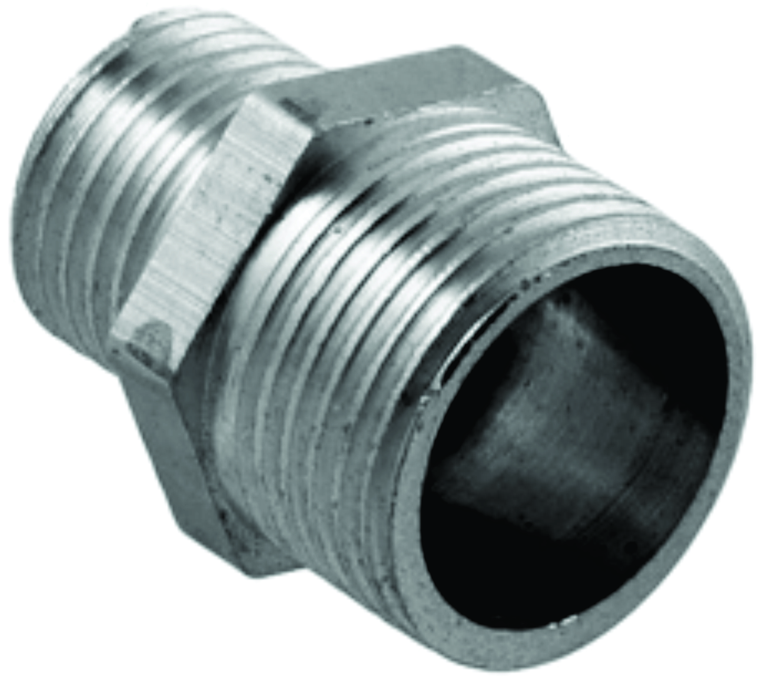 Hex Nipple - Stainless Steel, Standard Size, Silver | Durable, Corrosion-resistant, Polished Finish, Screw-on Installation, Precision Engineered