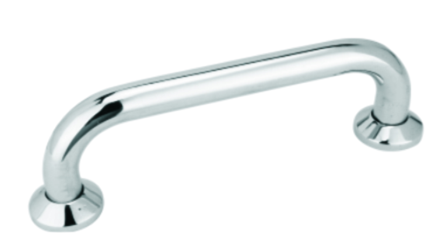 Bathroom Grab Bar - Stainless Steel, 12 Inches Length, Polished Silver Finish | Wall-mounted Installation, Corrosion-resistant, Fixed Support