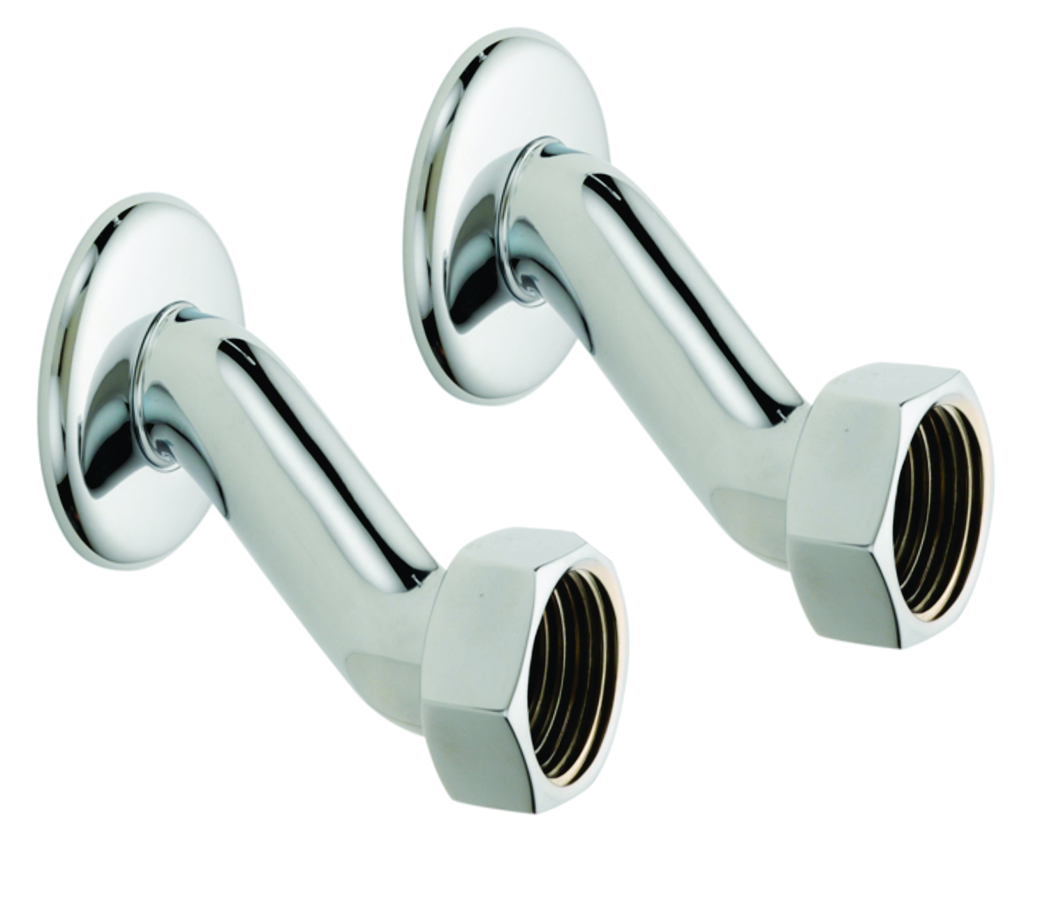 Jaguar Type Wall Mixer Leg - Brass Material, Standard Size, Silver Chrome Finish | Durable, Corrosion-resistant, Wall Mount Design