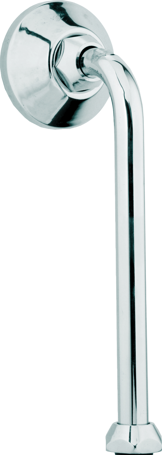 Wall Mixer Bend Medium - Brass Material, Standard Size | Silver Finish With Glossy And Satin Options