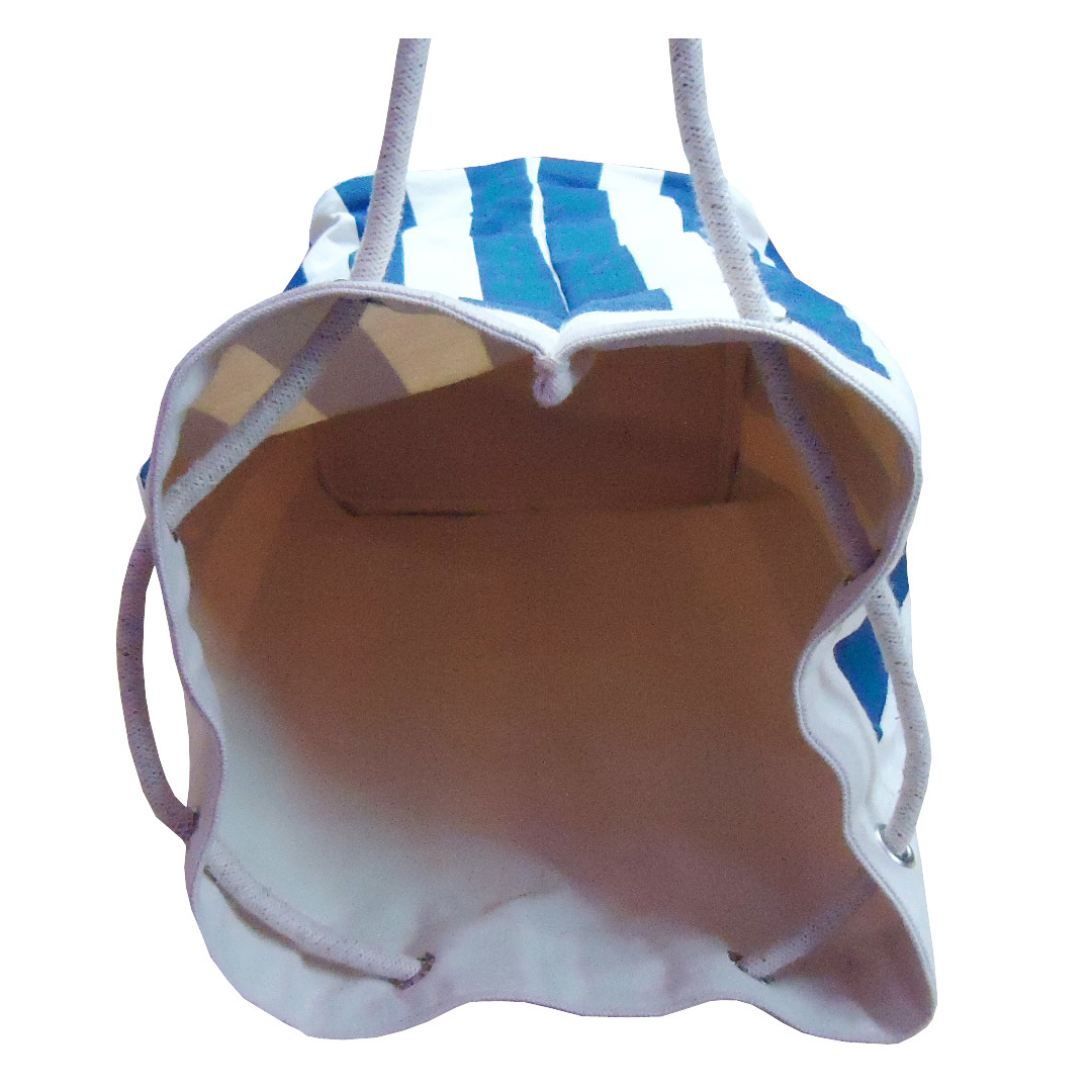 Natural Canvas Striped Print Drawstring Duffle Bag Capacity: 250 Gram Kg/day