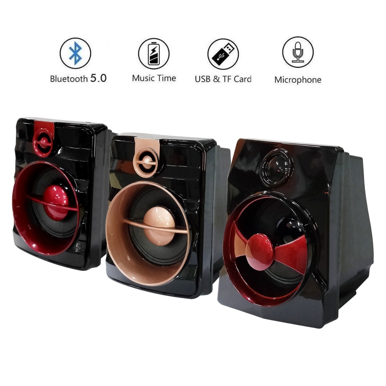 Bt Speaker Drum - Abs Material, 5 Watt Power | Bluetooth 4.0, Fm Radio, Aux, Usb, Tf Card, Rechargeable Battery