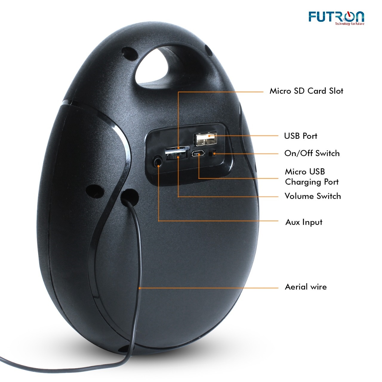 Bt Speaker Drum - Abs Material, 5 Watt Power | Bluetooth 4.0, Fm Radio, Aux, Usb, Tf Card, Rechargeable Battery